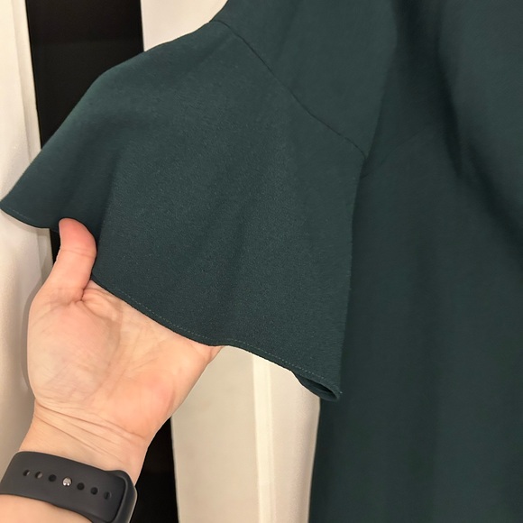 Vince camuto green dress with bell sleeves size 12 - Picture 3 of 5